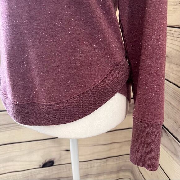 Athleta Purple Confetti Crewneck Rounded Hem Sweatshirt - Picture 3 of 10